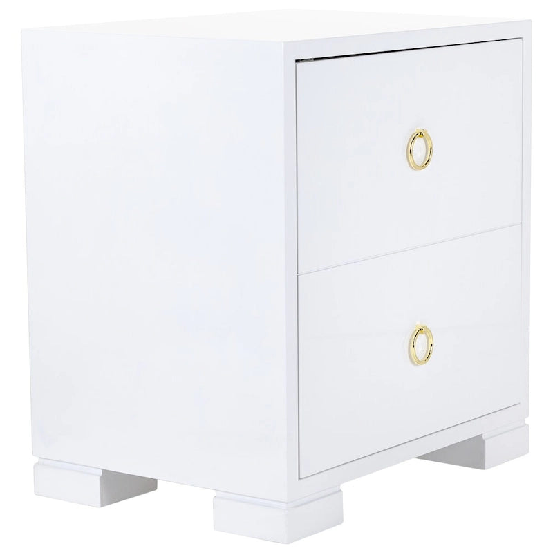 Commode SAFAVIEH Couture Kristien laque blanc/or - 24Lx18Px26H
