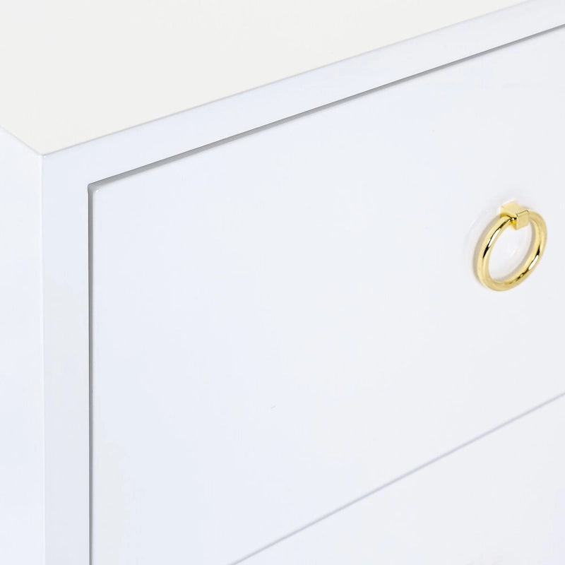 Commode SAFAVIEH Couture Kristien laque blanc/or - 24Lx18Px26H