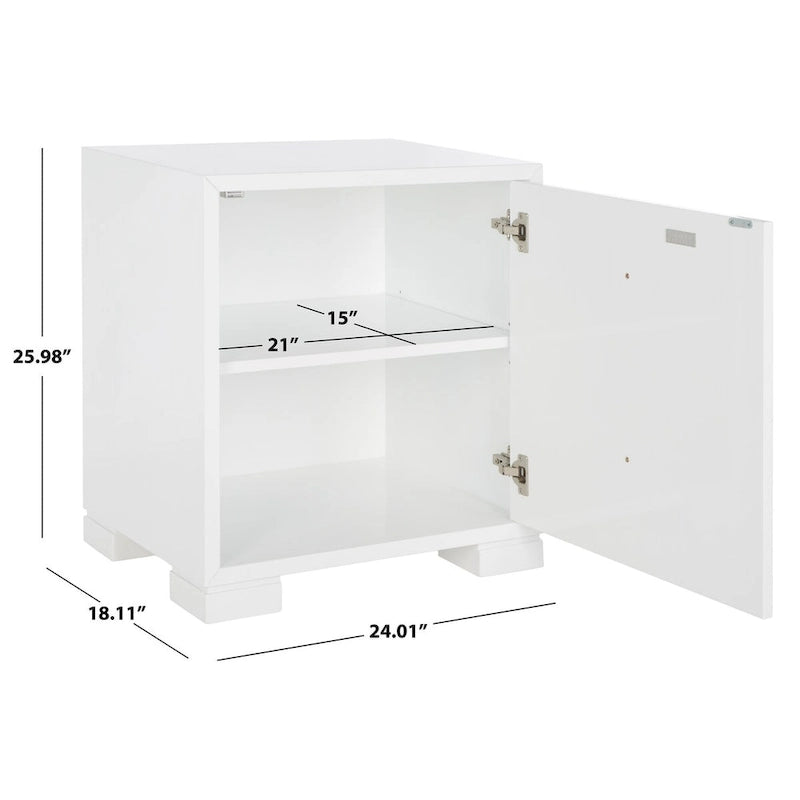 Commode SAFAVIEH Couture Kristien laque blanc/or - 24Lx18Px26H