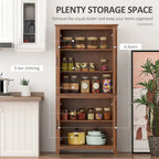 Armoire de cuisine autoportante à 4 portes de 162,5 cm avec 3 étagères réglables
