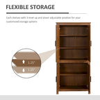 Armoire de cuisine autoportante à 4 portes de 162,5 cm avec 3 étagères réglables