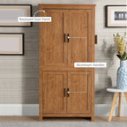 Armoire de cuisine autoportante à 4 portes de 162,5 cm avec 3 étagères réglables
