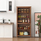 Armoire de cuisine autoportante à 4 portes de 162,5 cm avec 3 étagères réglables