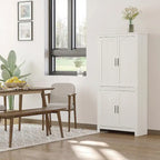 Armoire de cuisine autoportante à 4 portes de 162,5 cm avec 3 étagères réglables