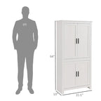Armoire de cuisine autoportante à 4 portes de 162,5 cm avec 3 étagères réglables
