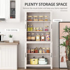 Armoire de cuisine autoportante à 4 portes de 162,5 cm avec 3 étagères réglables