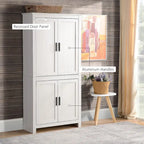 Armoire de cuisine autoportante à 4 portes de 162,5 cm avec 3 étagères réglables