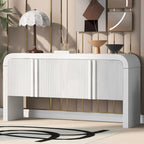 Armoire de rangement à 4 portes en bois rayé - Parfaite pour le salon, l'entrée, le couloir.