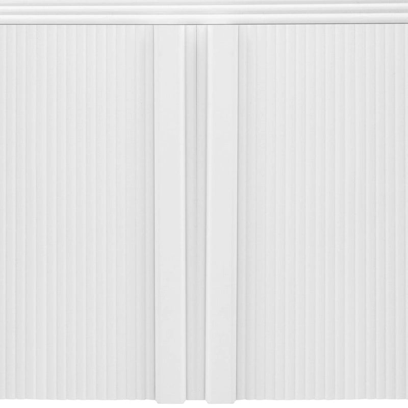Armoire de rangement à 4 portes en bois rayé - Parfaite pour le salon, l'entrée, le couloir.