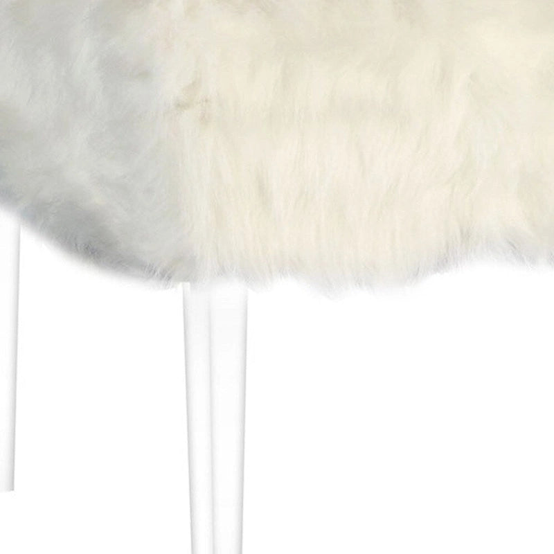 Banc de rangement gris et transparent en fausse fourrure de 42 po avec couvercle rabattable