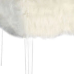 Banc de rangement gris et transparent en fausse fourrure de 42 po avec couvercle rabattable