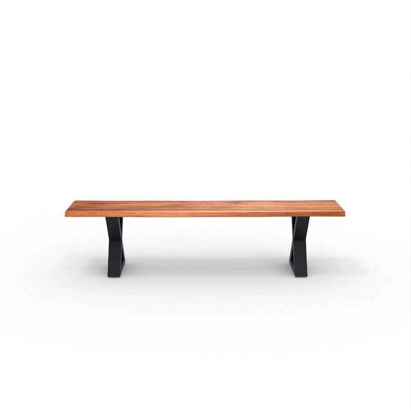 Banc en bois massif avec pieds en X