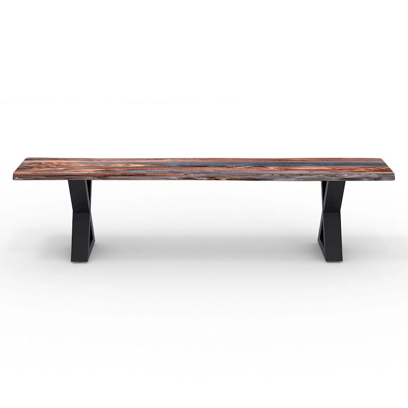 Banc en bois massif avec pieds en X