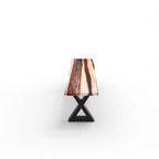 Banc en bois massif avec pieds en X