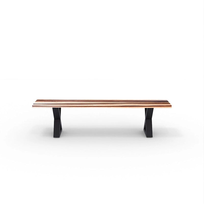 Banc en bois massif avec pieds en X