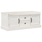 Banc de rangement avec 2 tiroirs et 2 placards, Banc à chaussures avec coussin amovible pour salon, entrée