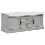 Banc de rangement avec 2 tiroirs et 2 placards, Banc à chaussures avec coussin amovible pour salon, entrée