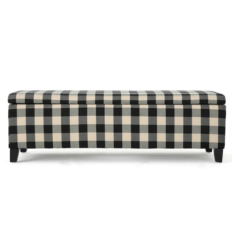 Banc de rangement capitonné avec couvercle relevable