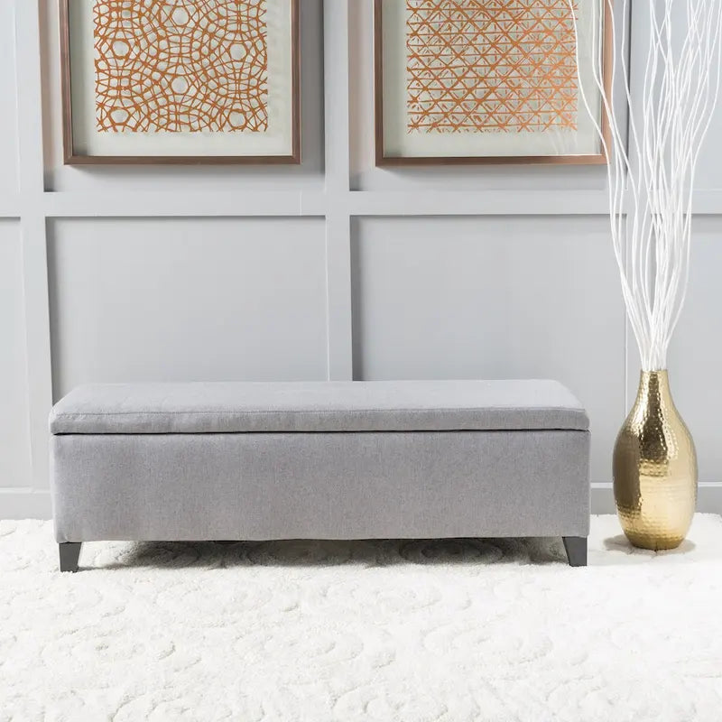 Banc de rangement capitonné avec couvercle relevable