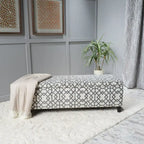 Banc de rangement capitonné avec couvercle relevable