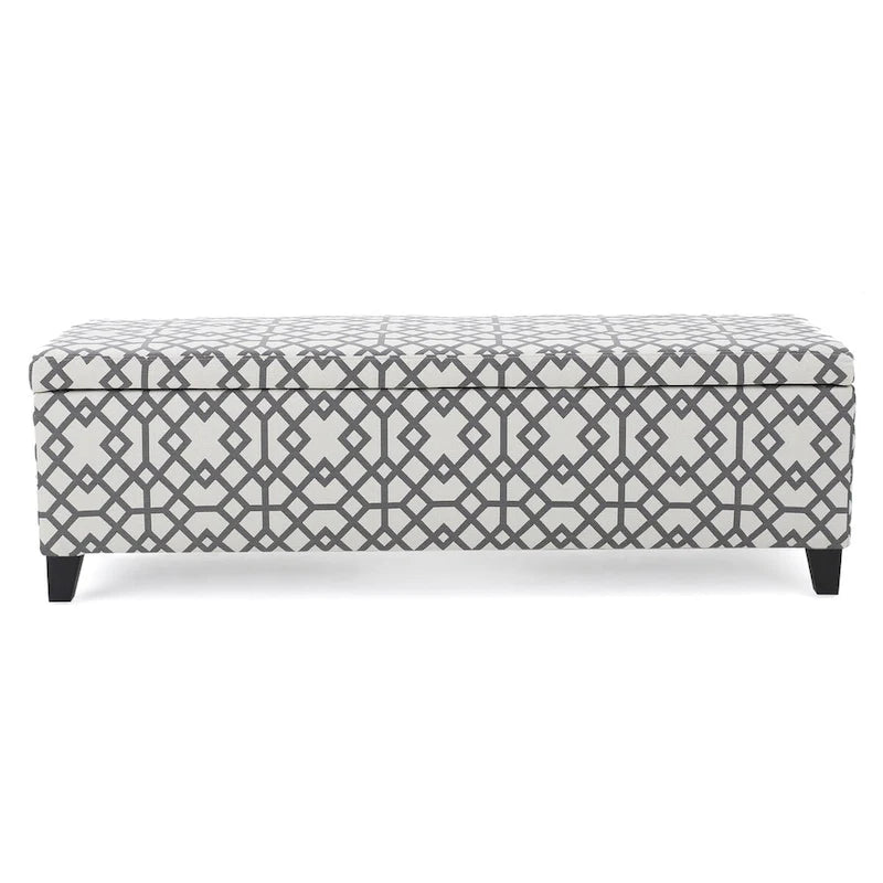 Banc de rangement capitonné avec couvercle relevable