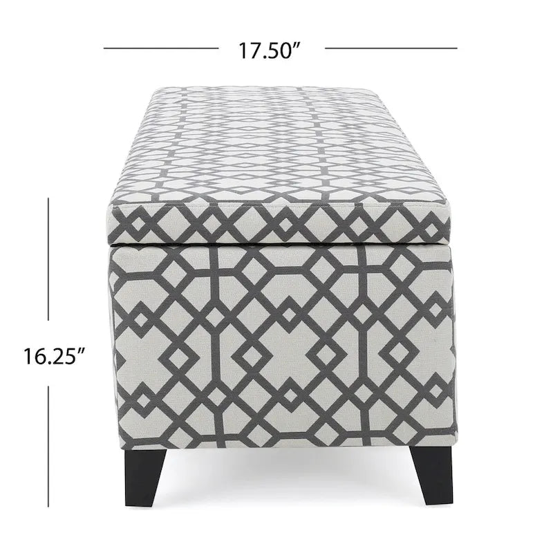 Banc de rangement capitonné avec couvercle relevable