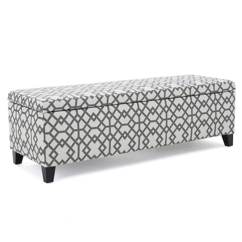 Banc de rangement capitonné avec couvercle relevable