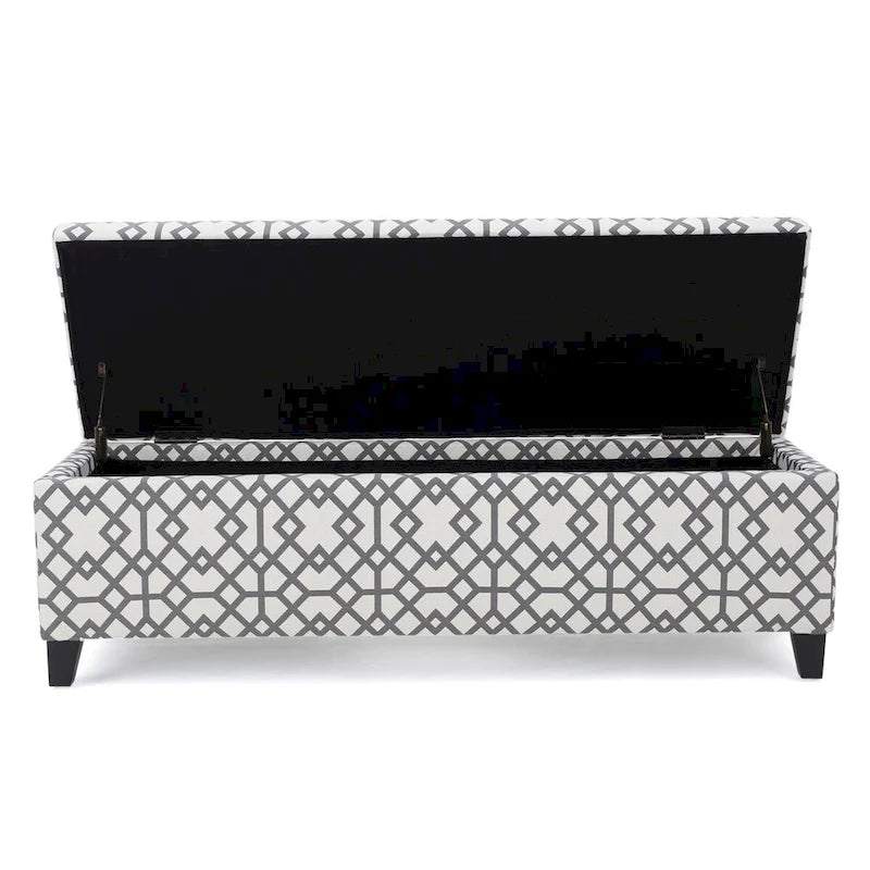 Banc de rangement capitonné avec couvercle relevable