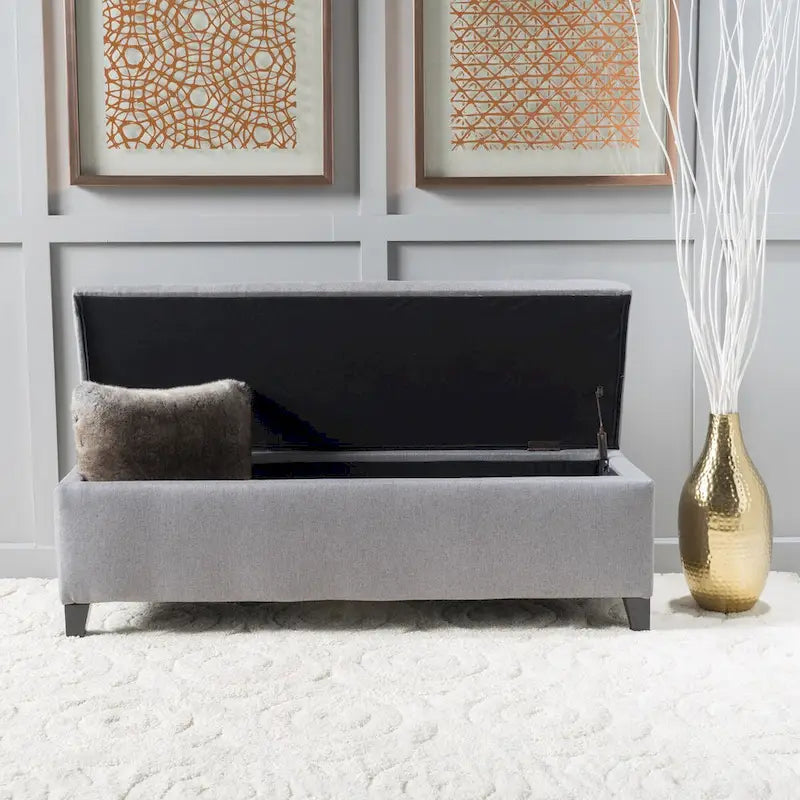 Banc de rangement capitonné avec couvercle relevable