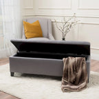 Banc de rangement capitonné avec couvercle relevable