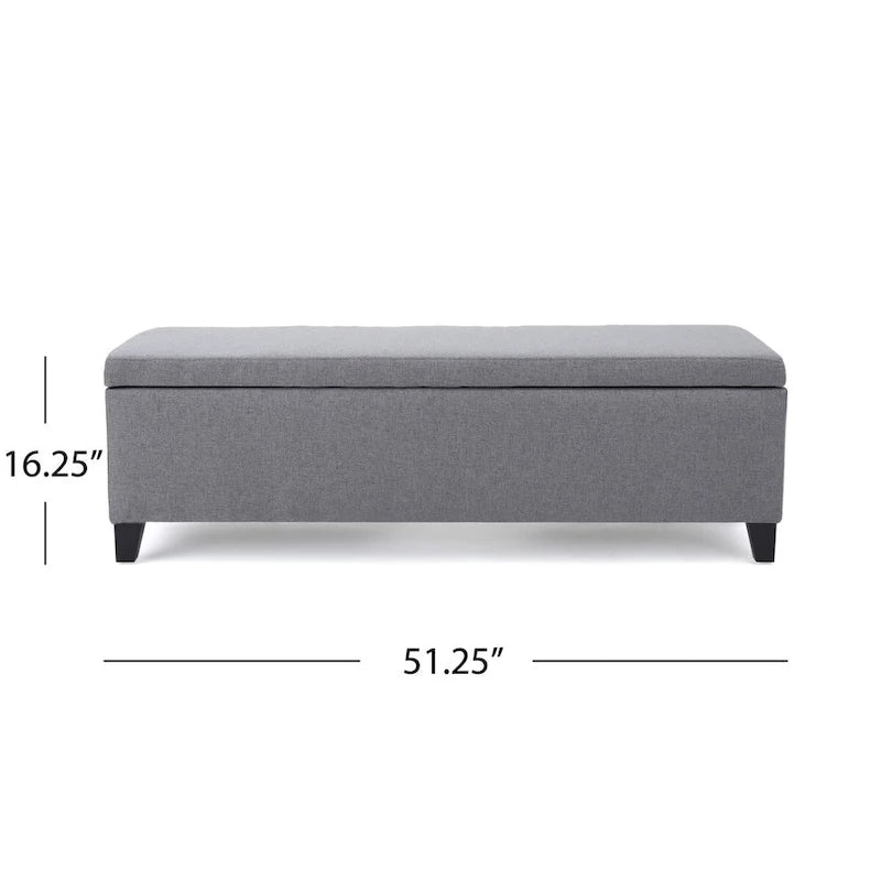 Banc de rangement capitonné avec couvercle relevable