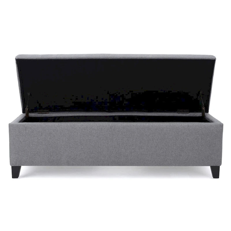Banc de rangement capitonné avec couvercle relevable