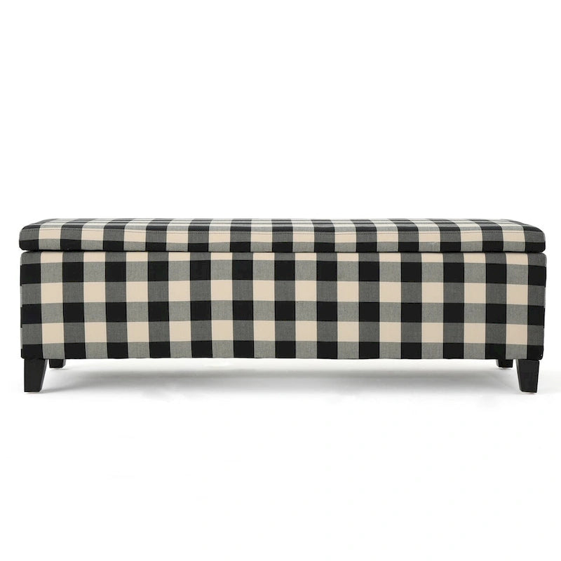 Banc de rangement capitonné avec couvercle relevable