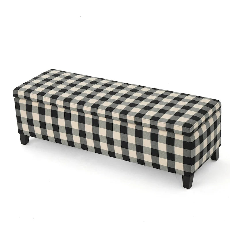 Banc de rangement capitonné avec couvercle relevable
