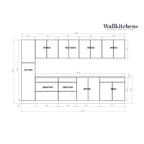 Ensemble de meubles de cuisine modernes – 3,35 m de large, 135x24