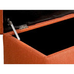 Banc de rangement capitonné en losanges avec couvercle hydraulique