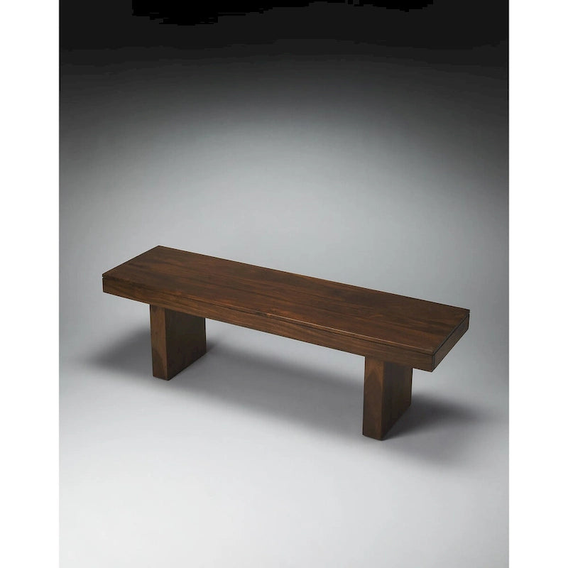 Banc d'entrée en bois massif – Brun foncé
