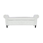 Banc coffre ottoman avec accoudoirs, cuir PU, capitonné, 160 cm