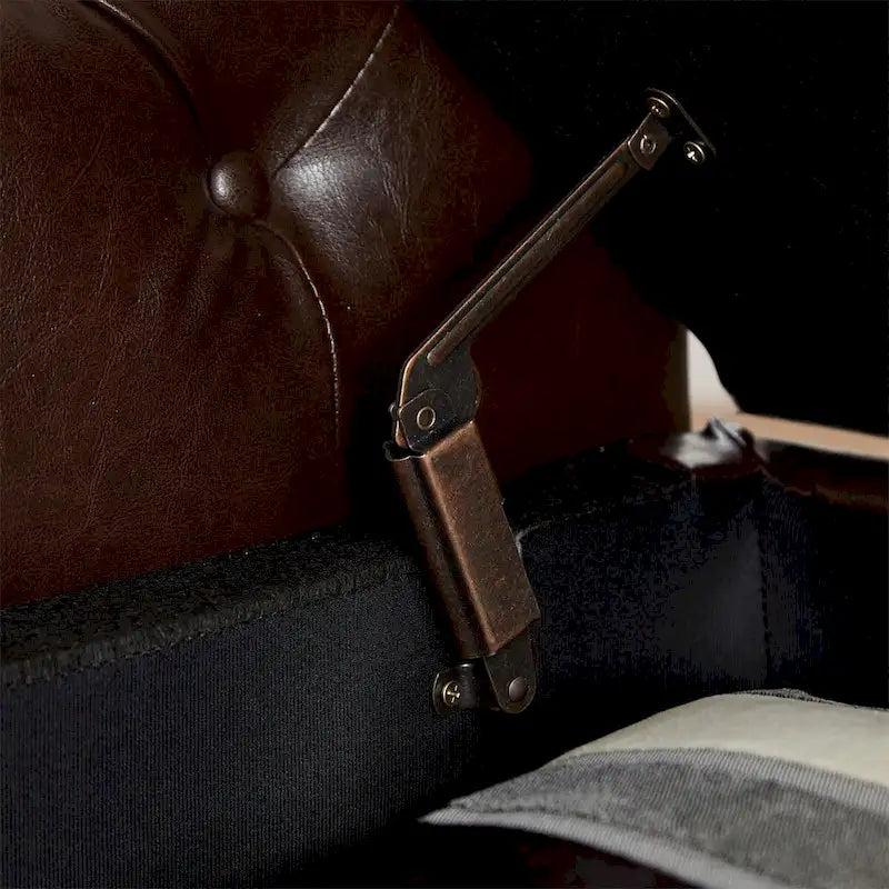 Banc coffre ottoman avec accoudoirs, cuir PU, capitonné, 160 cm