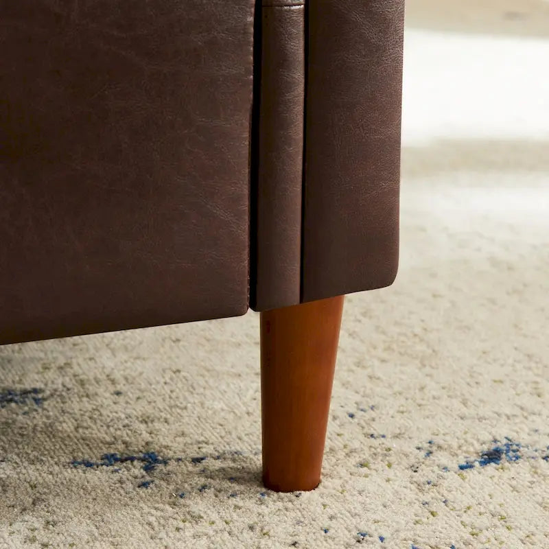 Banc coffre ottoman avec accoudoirs, cuir PU, capitonné, 160 cm