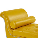 Banc coffre ottoman avec accoudoirs, cuir PU, capitonné, 160 cm