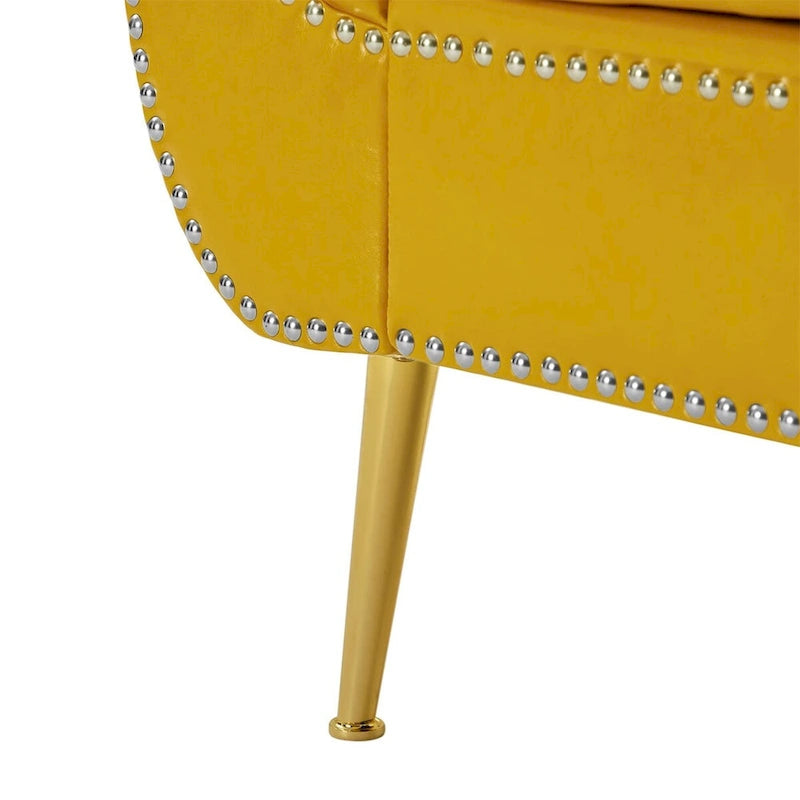 Banc coffre ottoman avec accoudoirs, cuir PU, capitonné, 160 cm