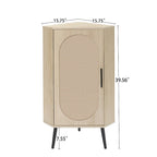 Meuble d'angle avec porte en rotin, étagère d'angle autoportante pour petits espaces, salon, cuisine, chambre
