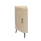 Meuble d'angle avec porte en rotin, étagère d'angle autoportante pour petits espaces, salon, cuisine, chambre