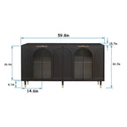 Vitrine 4 portes avec étagères réglables