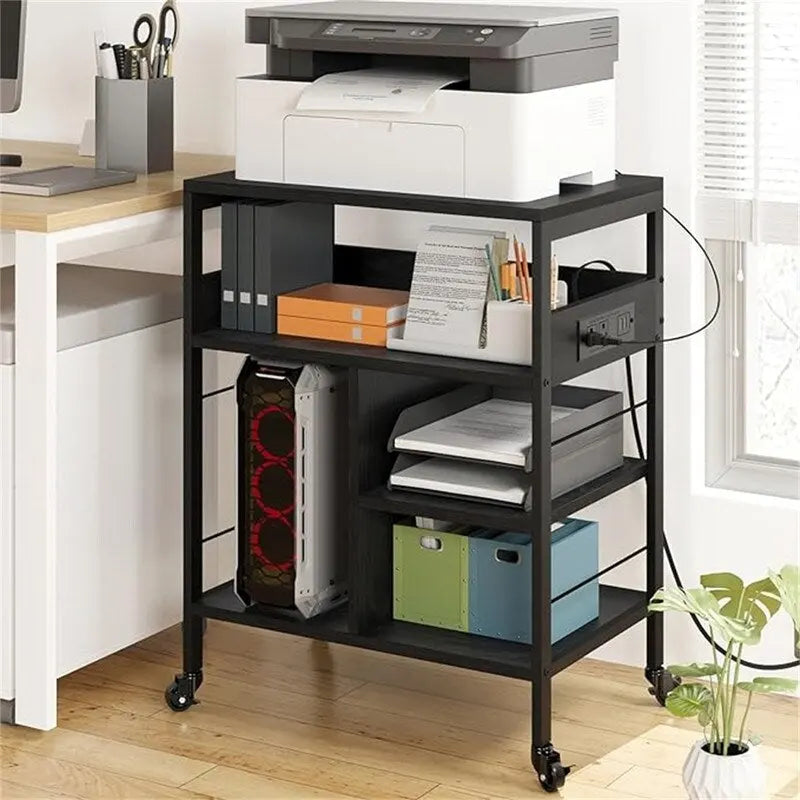 Support d'Imprimante de Bureau avec Station de Recharge - 32,5 x 18,25 x 5 Pouces
