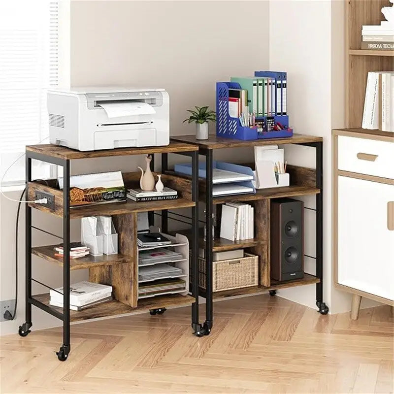 Support d'Imprimante de Bureau avec Station de Recharge - 32,5 x 18,25 x 5 Pouces