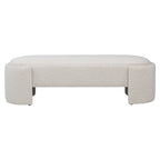 Banc rond Boucle avec pied demi-lunette, blanc cassé