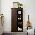 Armoire haute de rangement avec porte de grange et étagères ouvertes