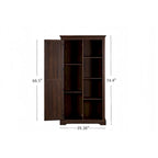 Armoire haute de rangement avec porte de grange et étagères ouvertes